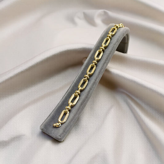 14 Ayar Altın Dikdörtgen Halkalı Kadın Bileklik