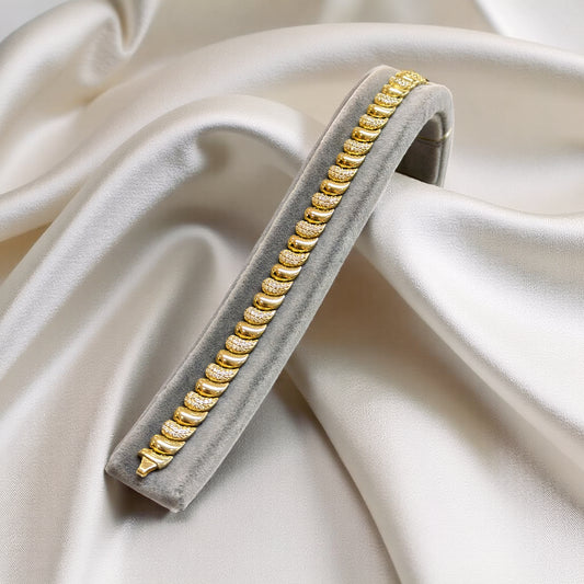 14 Ayar Altın Taşlı Su Damlası Tasarım Kadın Bileklik