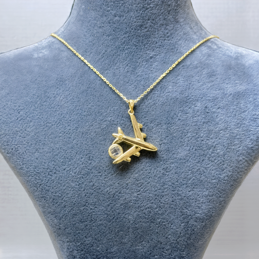 Modern tasarımlı uçak figürlü kolye