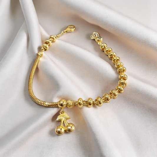 14 Ayar Altın Kiraz Sallantılı Kadın Bileklik