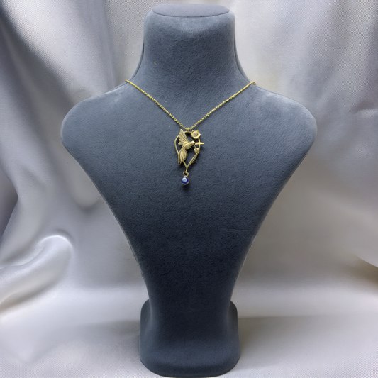 Modern tasarım kuş motifli altın kolye